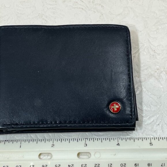 Alpine Swiss Black Soft Leather Bifold Wallet Made in India - Picture 7 of 14